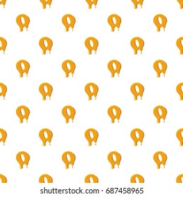 Letter O from honey pattern seamless repeat in cartoon style vector illustration
