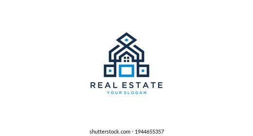 Letter o house logo design template inspiration