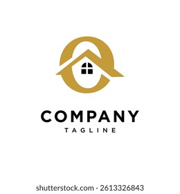 Letter O House Logo Icon Vector