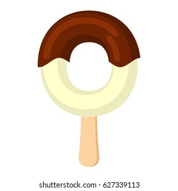 Letter O Ice Cream font. Popsicle alphabet. Cold Sweet lettering. Icecream sign ABC
