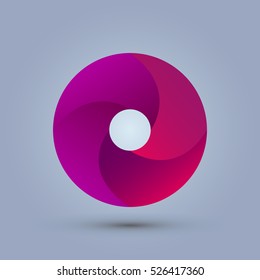 Letter O icon design and elegant typographic concept icon. gradient purple and red color