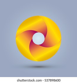 Letter O icon design and elegant typographic concept. gradient red and yellow