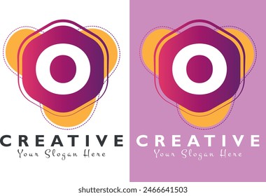  Letter O icon logo design. Branding elements 