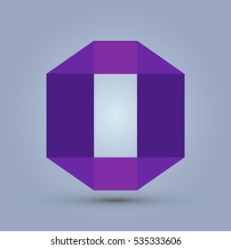 Letter O icon and logo template. Flat design and elegant typographic. Purple