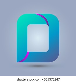 Letter O icon and logo template.  New design and elegant typographic concept. Two line purple. blue