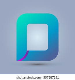 Letter O icon and logo template.  New design and elegant typographic concept. One line purple. blue