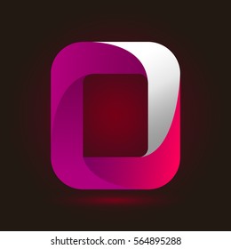 Letter O icon and logo template.  New design and elegant typographic concept. twisted, gradient color and white line