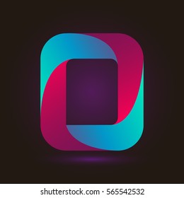 Letter O icon and logo template.  New design and elegant typographic concept. twisted, gradient red and blue