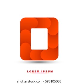 Letter O icon and logo template. elegant, and simple typographic. orange