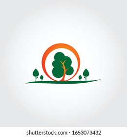 Letter O Initial Abstract Tree Company Logo Design Graphic Elements Template Ai - O Green Tree Area Logo