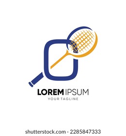 Letter O Initial Badminton Racket Logo Design Vector Icon Graphic Emblem Illustration