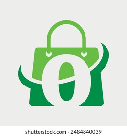 Letter O Initial Handbag Logo Design. Vector Illustration.