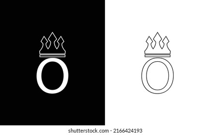 Letter O initial logo with crown