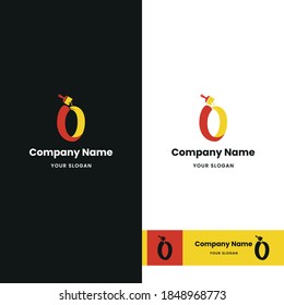 Letter O Initial with paint brush icon for paint and decoration business logo concept vector template