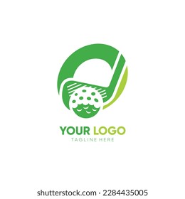 Letter O Initial Stick Golf Logo Design Vector Icon Graphic Emblem Illustration