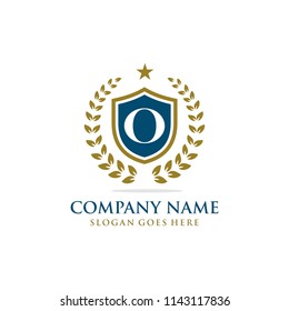 Letter O initial wreath logo template