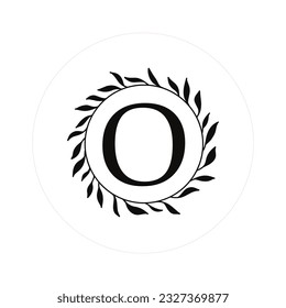 Letter "O" Initials with Round Floral Frames, Vector Monogram Logo, Cricut File