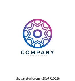Letter O Inside Circle Shape Logo Design Template Element