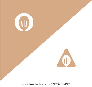 letter O and A with inside the spoon concept logo design - vector