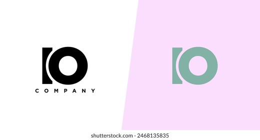 Letter I and O, IO logo design template. Minimal monogram initial based logotype.