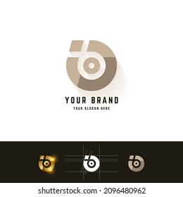 Logotipo de monograma de letra O o iO con diseño de método de cuadrícula