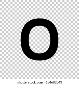 Letter O isolated on transparent background. Black symbol for your design. Vector illustration, easy to edit.