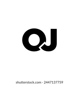 Letter O and J, OJ logo design template. Minimal monogram initial based logotype.