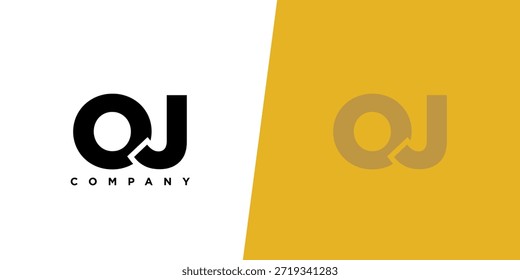 Letra O y J, Plantilla de diseño de logotipo OJ. Logotipo inicial basado en monograma mínimo.