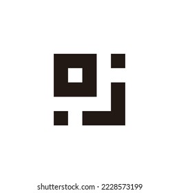 Letter o and j squares geometric symbol simple logo vector