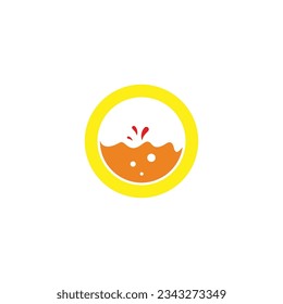 Letter O juice, orange fruit geometric symbol simple logo vector