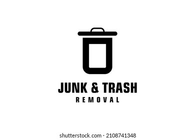 Letter O For Junk Removal Logo Design, Environmentally Friendly Garbage Disposal Service, Simple Minimalist Design.