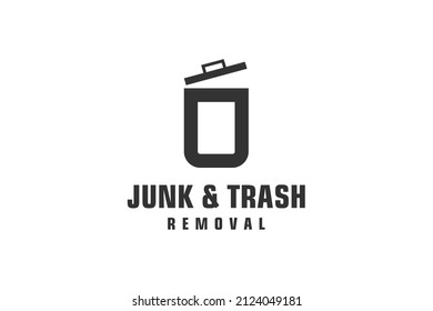 Letter O for junk removal logo design, environmentally friendly garbage disposal service, simple minimalist design.