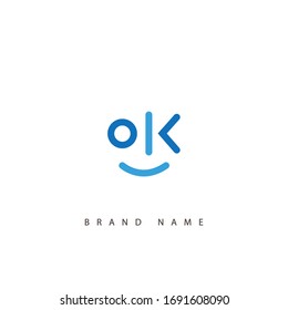 Letter O and K logo or OK initials two modern monogram symbol concept. Creative Line sign design. Graphic Alphabet Symbol for Corporate Business Identity. Vector illustration