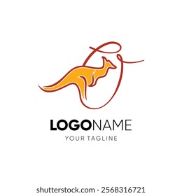 Letter O Kangaroo Logo Design Vector Icon Graphic Emblem Illustration