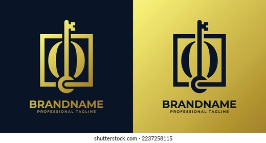Logotipo de letra O Key, adecuado para cualquier negocio relacionado con la clave con O inicial.