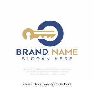 Letter O key logo vector templates 