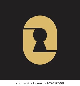 Letter O keyhole logo icon design, Alphabet O and lock symbol