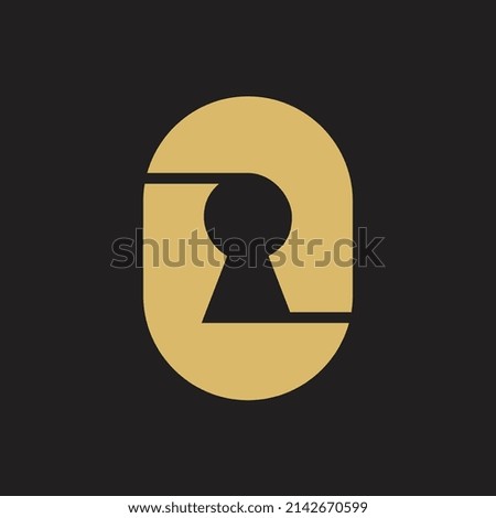 Letter O keyhole logo icon design, Alphabet O and lock symbol