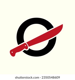 Letter O Knife Logo Design Vector Template Knife Symbol With Alphabet