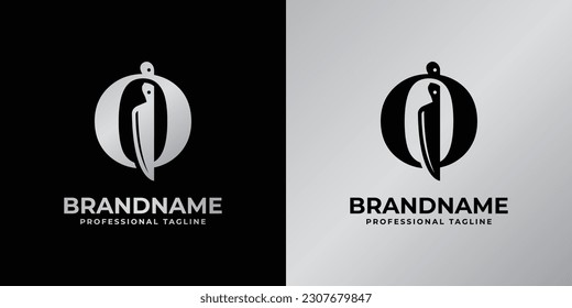 Letter O Knife Logo, Suitable for any business related to knife with O initial.