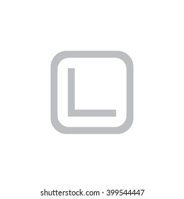 letter O and L monogram square shape logo, letter L with rounded square frame logo gray