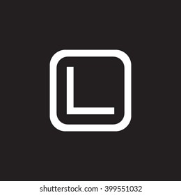 letter O and L monogram square shape logo, letter L with rounded square frame logo black
