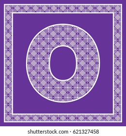 Letter O for laser or plotter cutting.Openwork alphabet for your design.