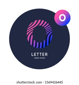 The letter O of the Latin alphabet. Display character in a bright contemporary style. Vector illustration