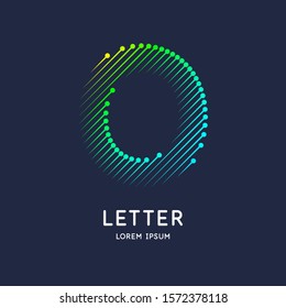 The letter O of the Latin alphabet. Display character in a bright contemporary style. Vector illustration