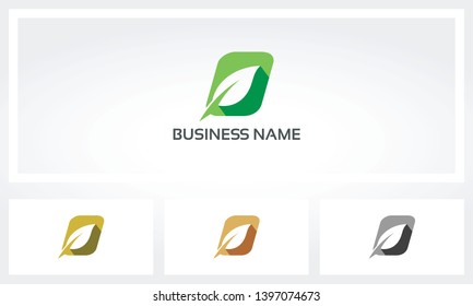 Letter O Leaf Environment Natural Logo