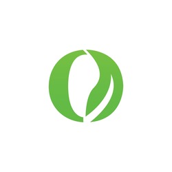 Buchstaben O Und Leaf, Design Für Grüne Logos, Vektorgrafik