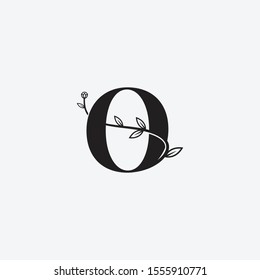 letter O leaf icon logo design concept, floral logo icon sign. Vector illustration