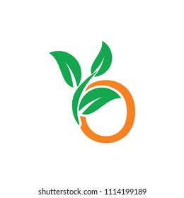 Letter O with Leaf Logo
