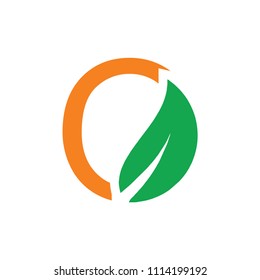 Letter O with Leaf Logo